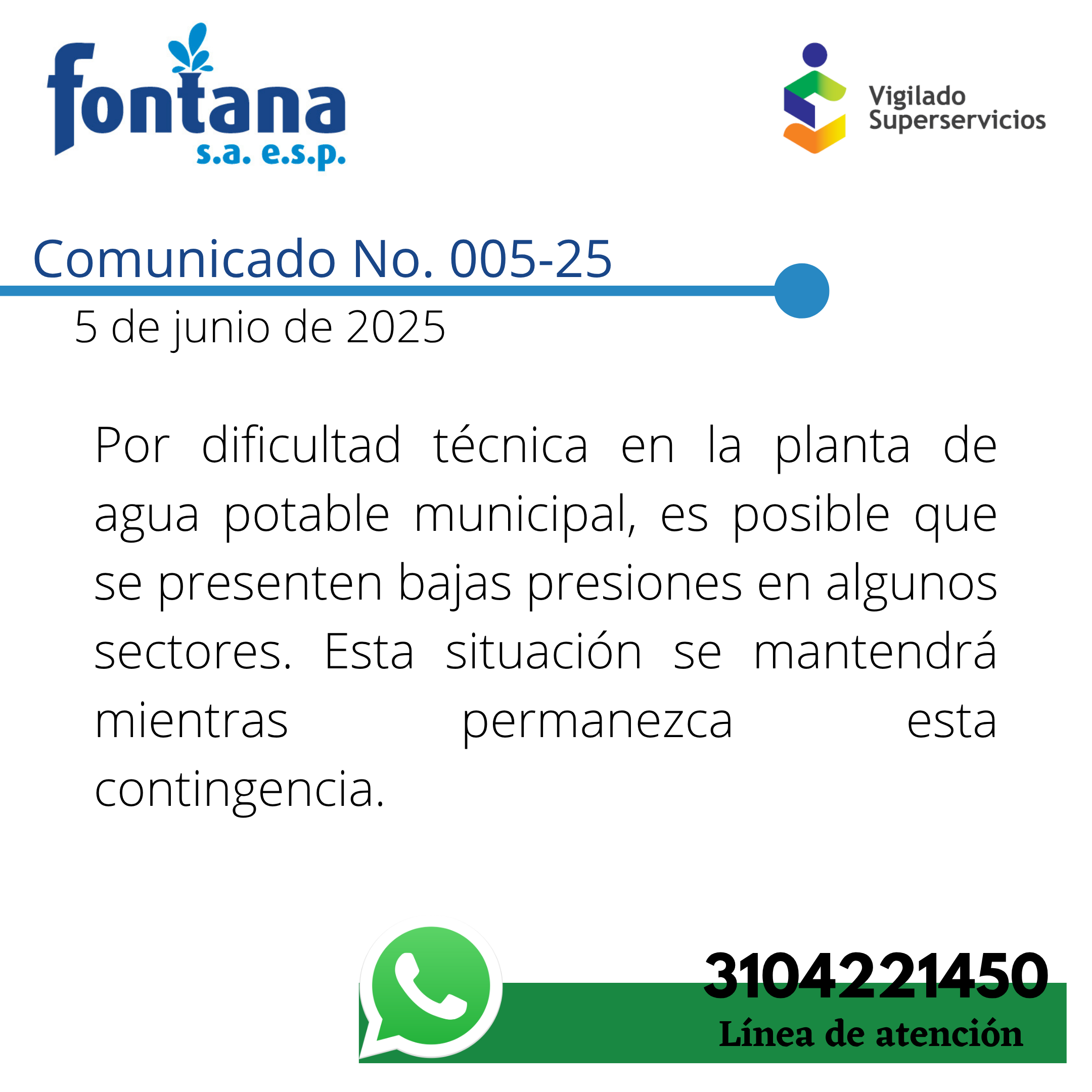 Comunicado No. 005-25