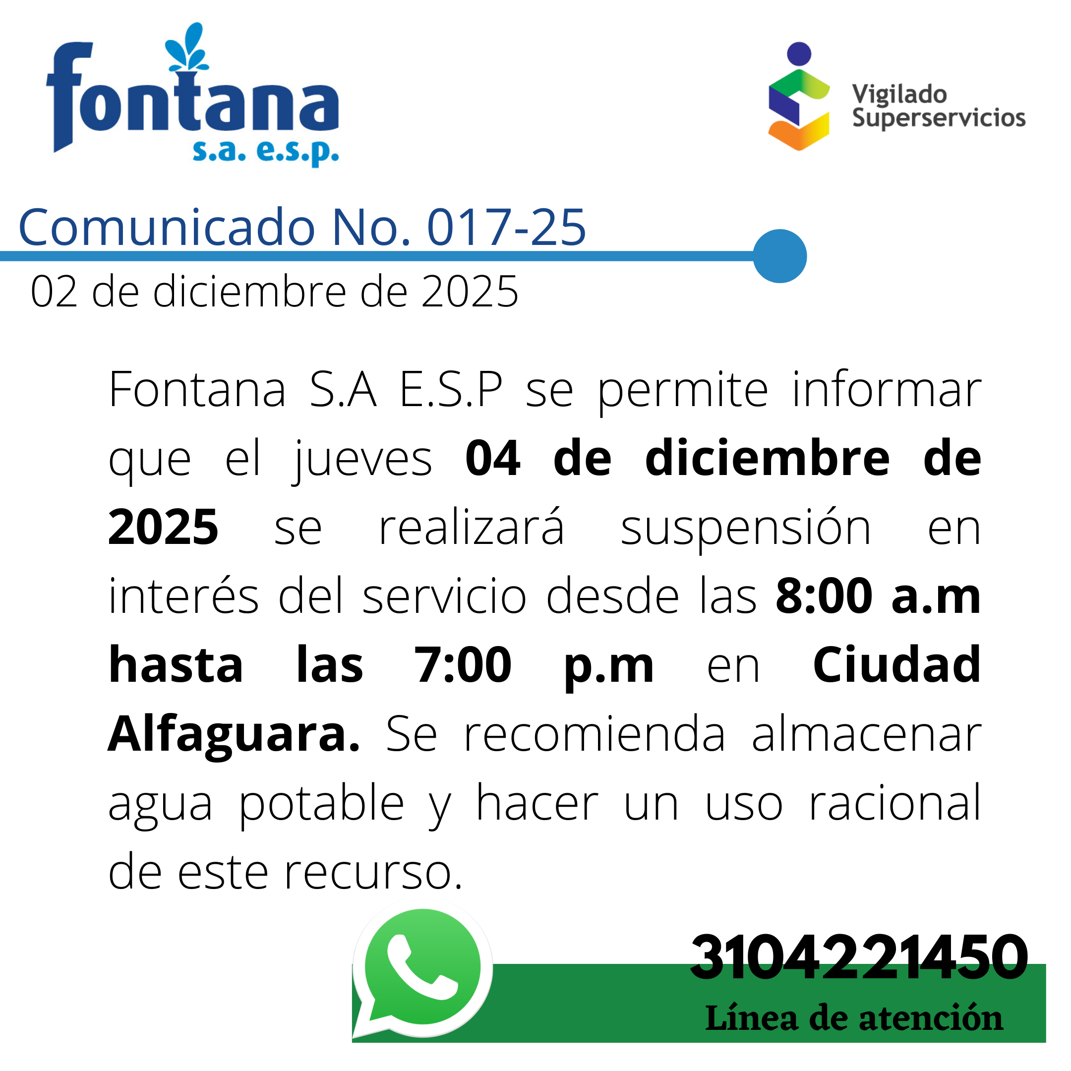 Comunicado No. 017-25 (Suspension C.A)