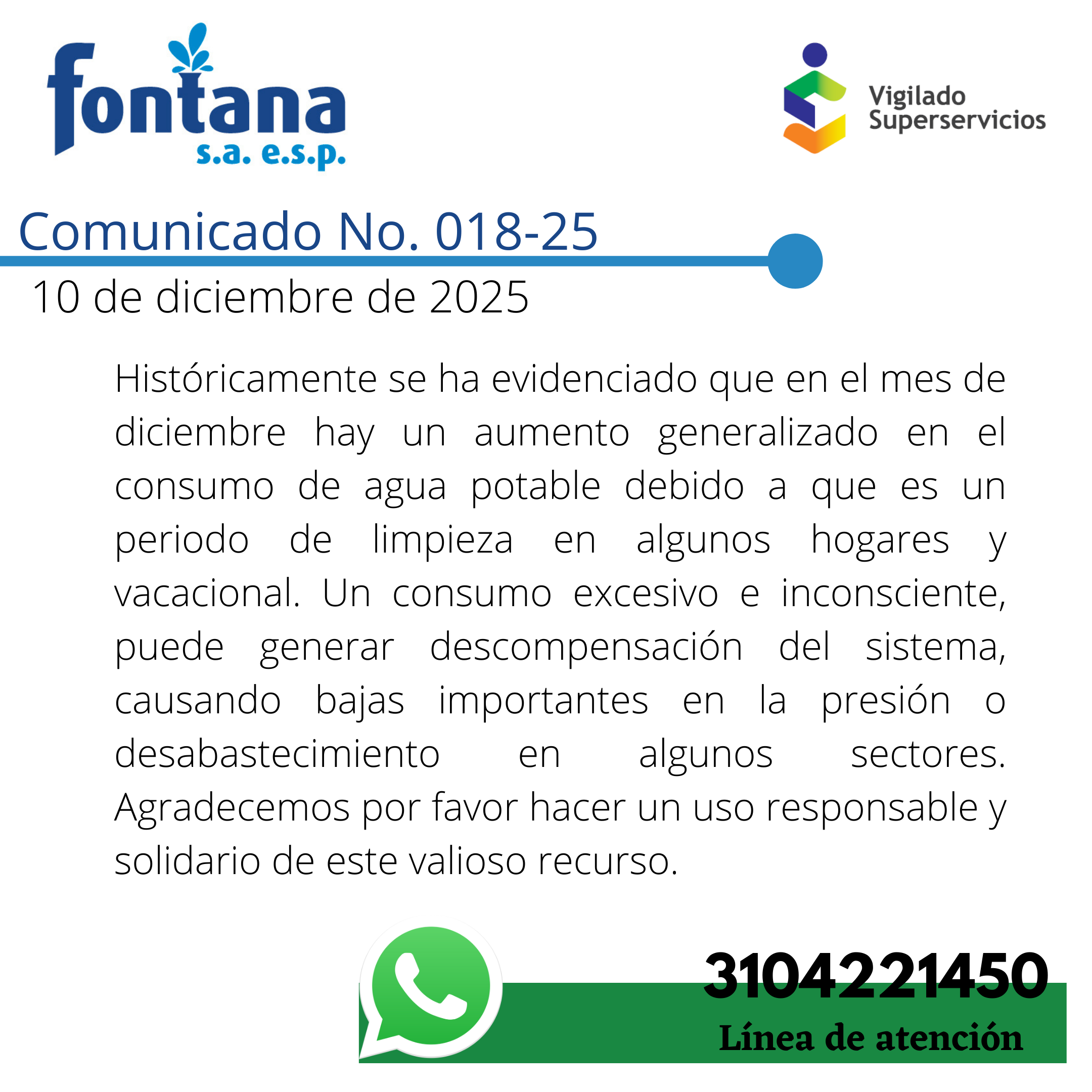 Comunicado No. 018-25 (Diciembre)